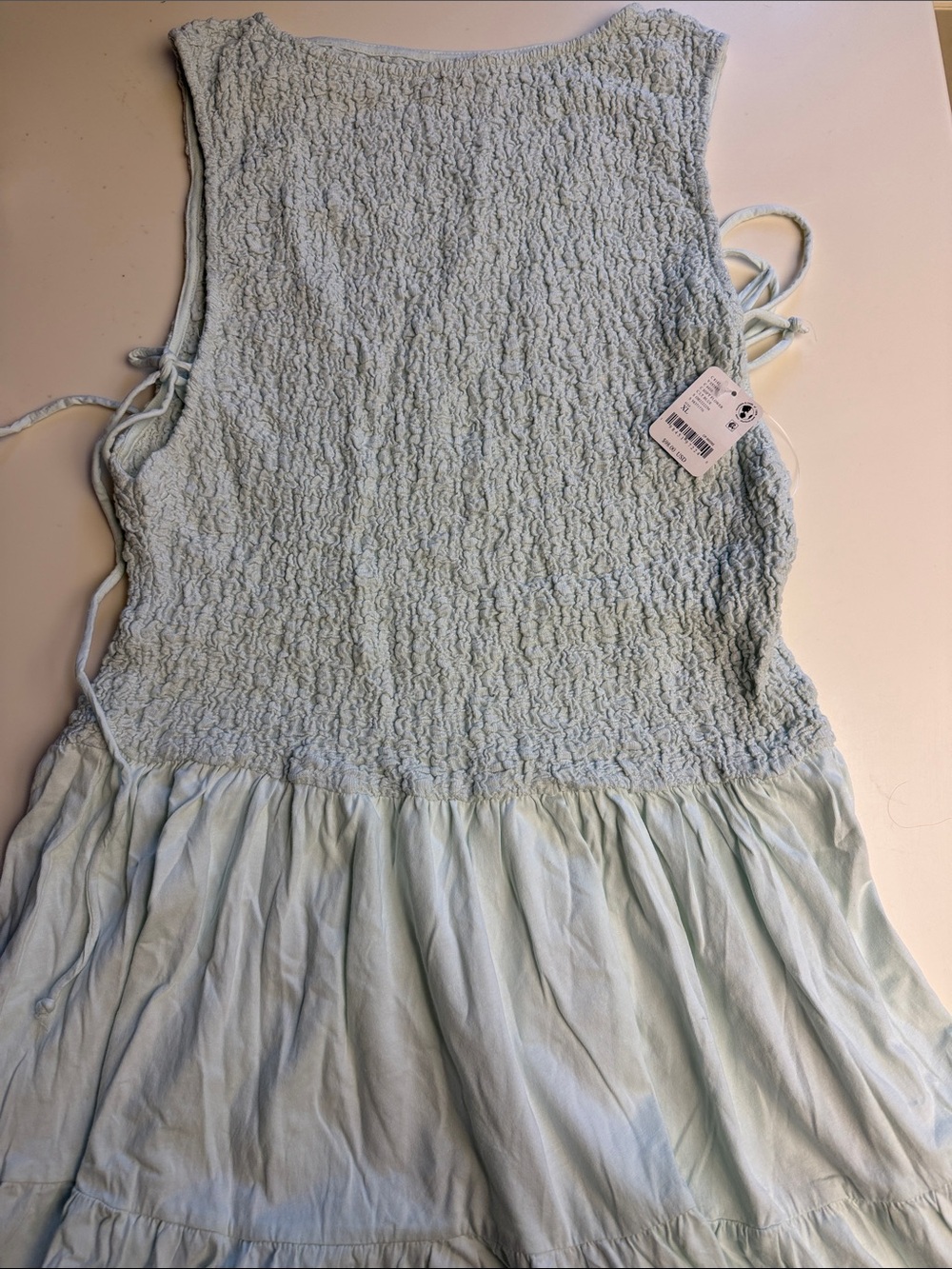 Free People Light Green Textured Tiered Maxi Dress XL - Picture 3 of 7